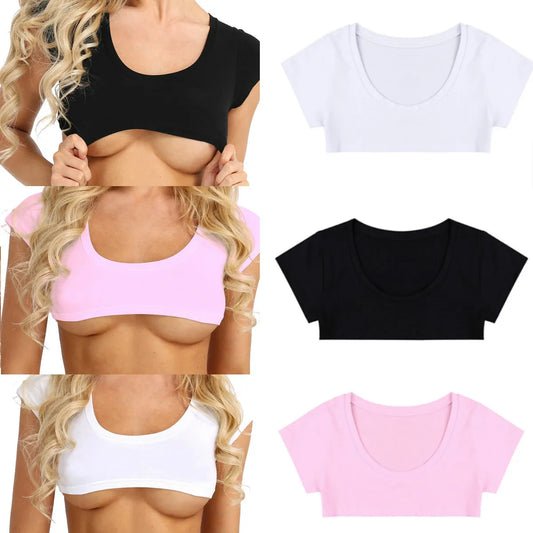2020 Summer Sexy T Shirts Women Short Sleeve Solid Black White Crop Tops Shirts Party Club Casual Tee Tops